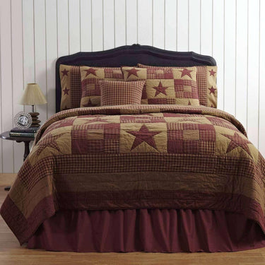 Ninepatch Star Luxury King Quilt 120Wx105L VHC Brands - The Fox Decor